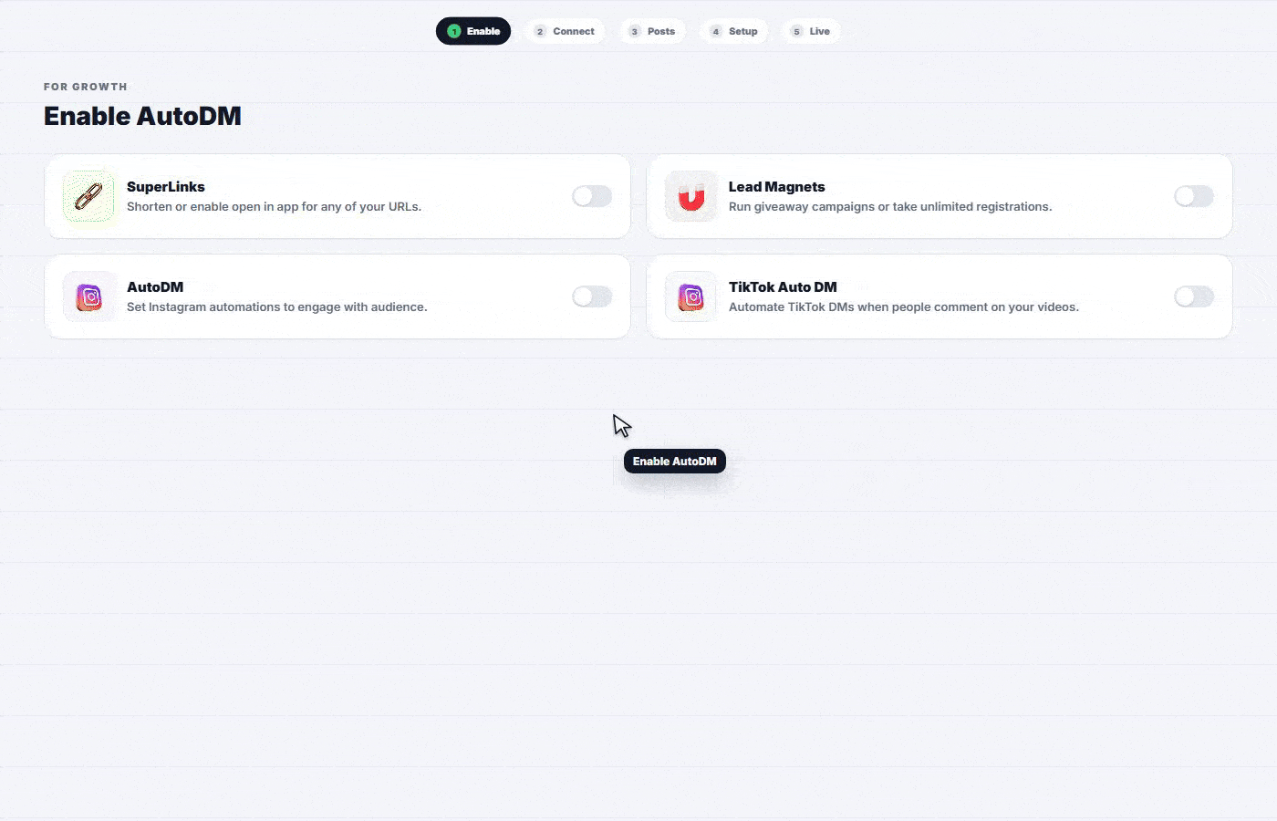 AutoDM on PakCreator: connect Instagram, set keyword automations, send DMs